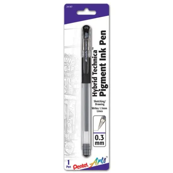 Pentel Arts&reg; Hybrid Technica&trade; 0.3mm Black Gel Pen {1}