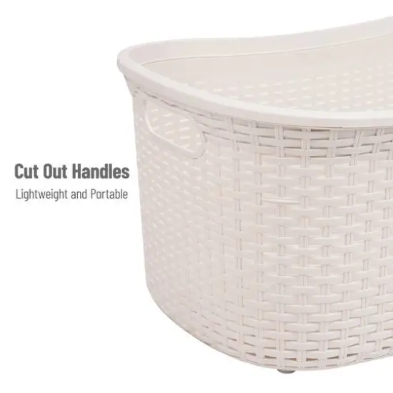 Mind Reader 40L Ventilated Laundry Basket with Cut Out Handles, 2ct. Ivory {5}