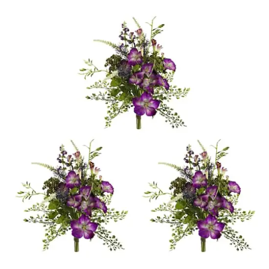 9" Morning Glory Artificial Flower Bundle (Set of 3) {3}