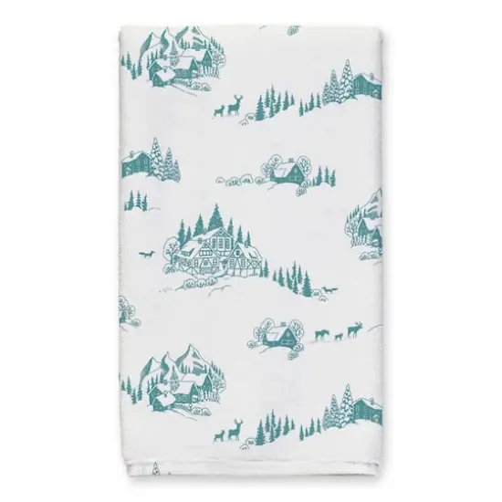 Snowy Town Teal Tea Towels - Set of 2 {5}