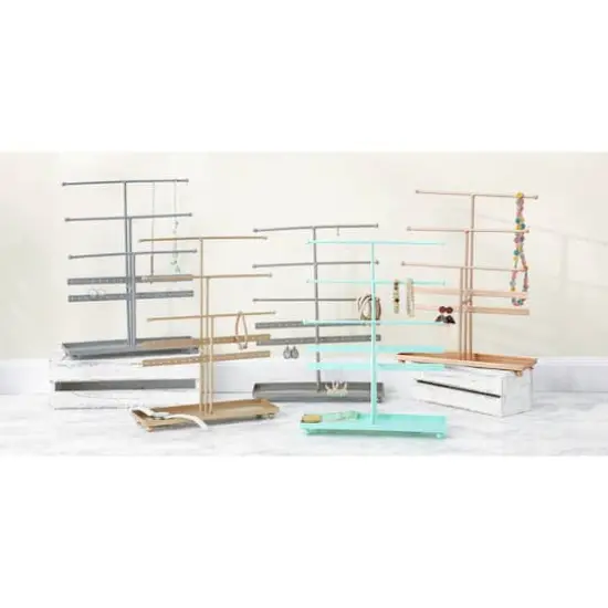 DII&reg; 3 Tier Jewelry Organizer Aqua {7}