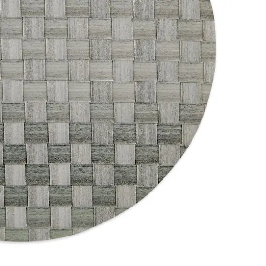 DII&reg; Reversible Round Basket Weave Woven Placemats, 4ct. Gray {5}