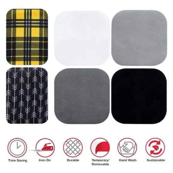 SINGER&reg; Decorative Print & Solid DIY Iron-On Fabric Patch Kit with 2 Bonus Stencils {4}