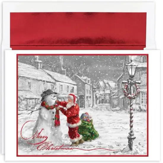 JAM Paper Santa & Snowman Christmas Cards Set, 18ct. {1}