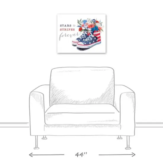 Stars and Stripes Sneakers Canvas Wall Art {6}