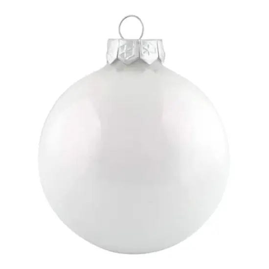 Whitehurst 4ct. 5" Pearl Glass Ball Ornaments White Pearl {1}