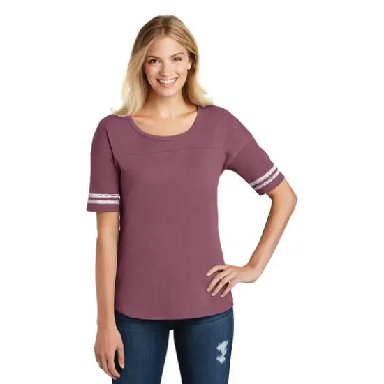 District&reg; Women's Scorecard T-Shirt Heathered Cardinal/White {1}