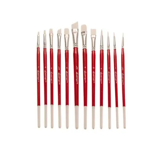 Hello, Artist! Short Handle White Taklon 12 Piece Brush Set {15}