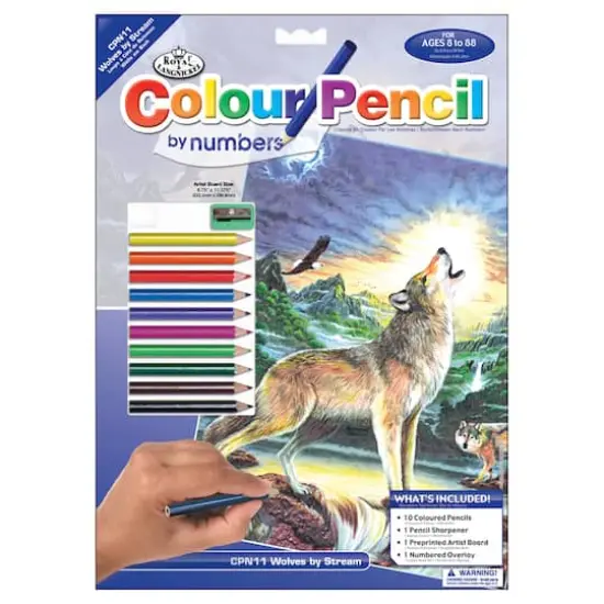 Royal & Langnickel&reg; Wolves by the Stream Colour Pencil&trade; by Number Kit {1}