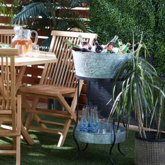 34" Metal Contemporary Wine Bucket {10}