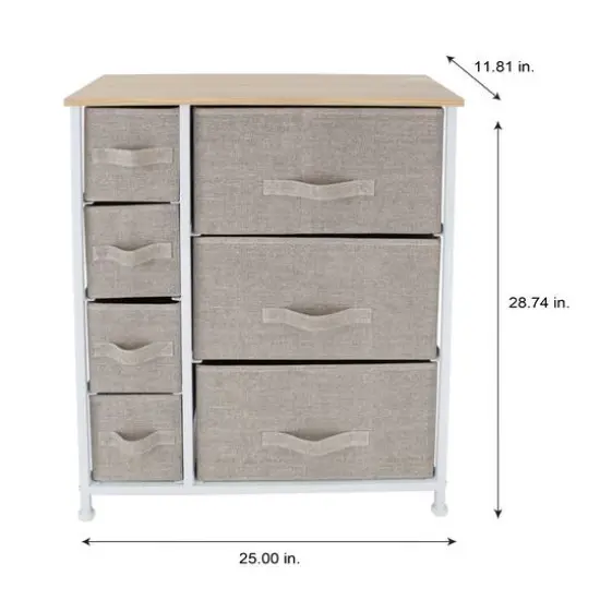 Simplify 7 Drawer Storage Dresser Beige {5}