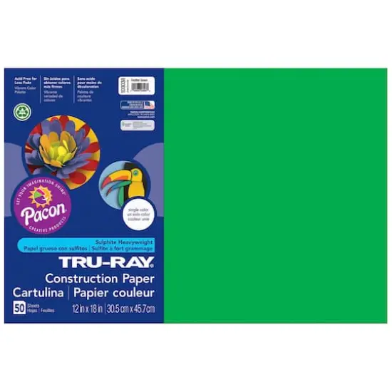 Tru-Ray&reg; 12" x 18" Construction Paper, 50 Sheets Festive Green {1}