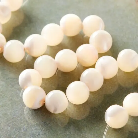 7mm Light Pink Mother of Pearl Round Beads by Bead Landing&trade; {3}