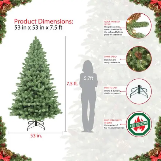 7.5ft. Unlit Vermont Spruce Artificial Christmas Tree {5}