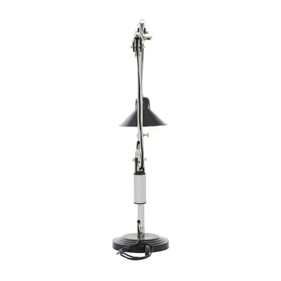 34" Black Metal Industrial Table Lamp {8}
