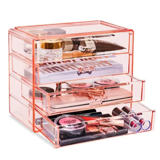 Sorbus 4-Drawer Makeup & Jewelry Storage Case Pink {1}