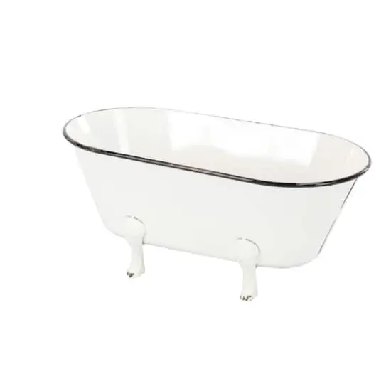 20" White Metal Farmhouse Planter {3}