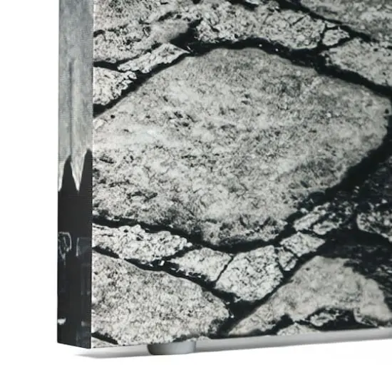 American Art Decor&trade; 6ft. Double-Sided 4-Panel Black and White Eiffel Tower & Notre Dame Bike Canvas Room Divider {5}