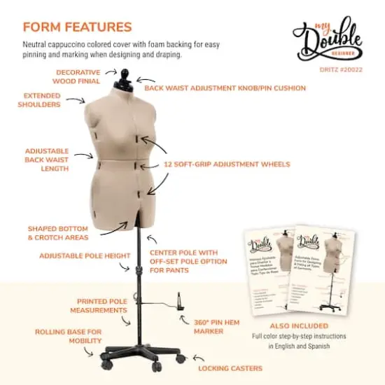 Dritz&reg; My Double Designer Medium Dress Form with Adjustable Tri-Pod Stand {5}