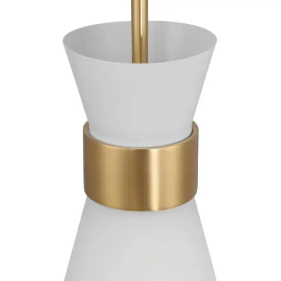 Hello Honey® Kit White & Gold Modern Minimalist Tapered Opal Glass & Metal Ceiling Light {7}