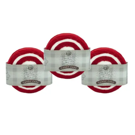 3 Pack Lion Brand&reg; North Pole Yarn Co. Candy Cake Yarn Red/White {1}