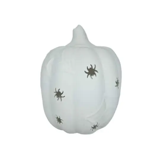 7.25" DIY Ceramic LED Pumpkin with Spiders D&eacute;cor by Make Market&reg; {1}