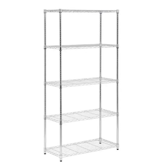 Honey Can Do Chrome 5-Tier Heavy-Duty Adjustable Shelving Unit {1}