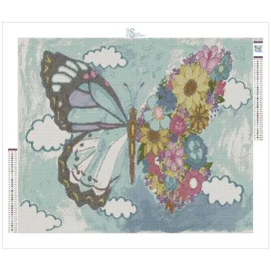 Sparkly Selections Flower Butterfly by Local Utah Artist Kristina M. Diamond Painting Kit, Square Diamonds {3}