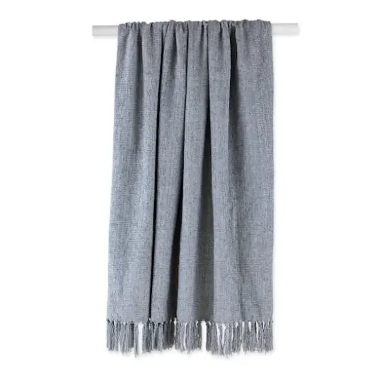 DII&reg; Soft Denim Blue Chenille Throw {3}