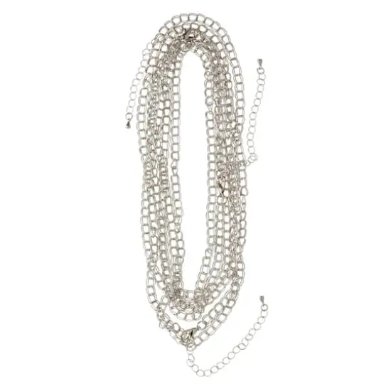 Rhodium Double Link Chain Necklaces By Bead Landing&trade; {1}