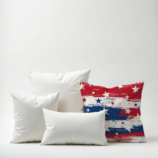18" Distressed Stars & Stripes Indoor Outdoor Pillow {4}