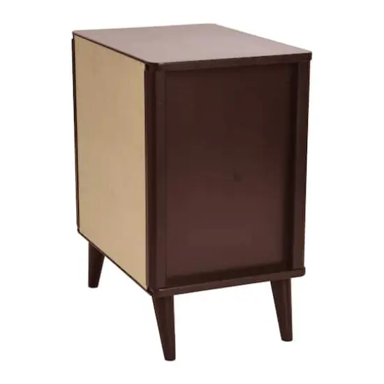 Hello Honey&reg; 26" Yume Mid Century Modern Solid Wood Nightstand with 2 Storage Drawers Walnut Finish {12}