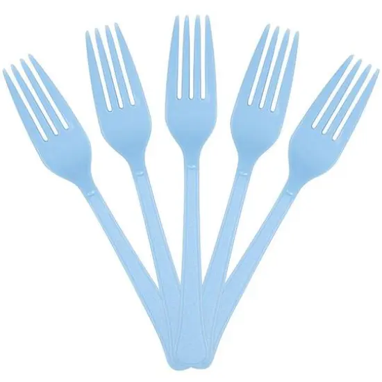JAM Paper Premium Utensils Plastic Forks Party Pack, 48ct. Light Blue {4}