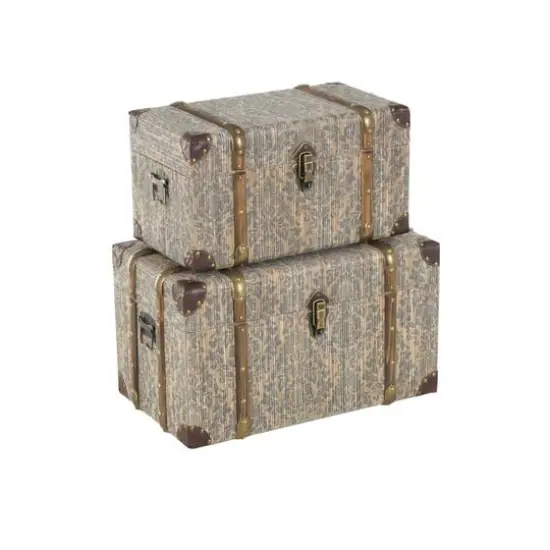 Vintage Blue Decorative Trunk Set {9}