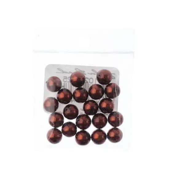 Preciosa Maxima 8mm Glass Nacre Pearls, 20ct. Dark Copper {3}