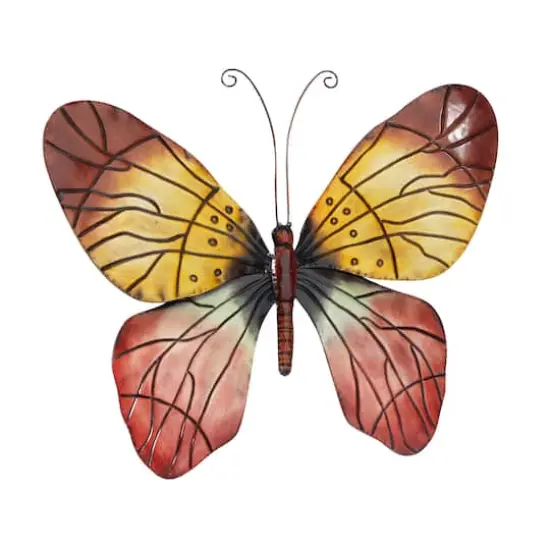 Red Metal Eclectic Wall Decor, 36" x 27" {3}