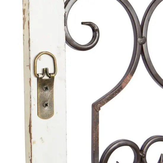25" White Farmhouse Ornamental Wood & Metal Wall D&eacute;cor {8}