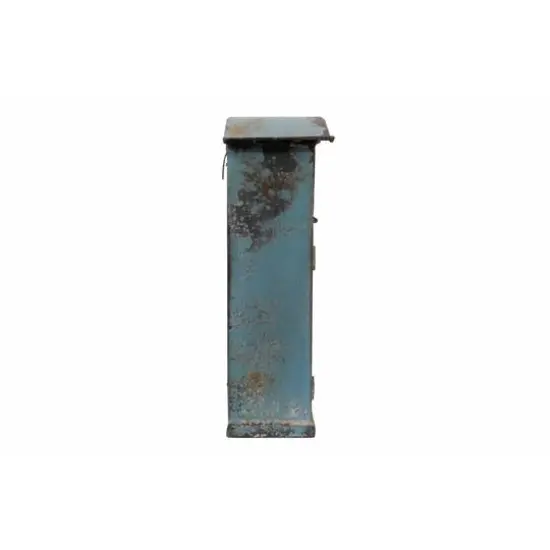 Hello Honey&reg; 12" Distressed Blue Embossed Tin Mail Box {5}