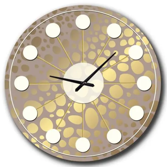 Designart 'Golden Marble Design Iii Mid-Century Modern Wall Clock {3}