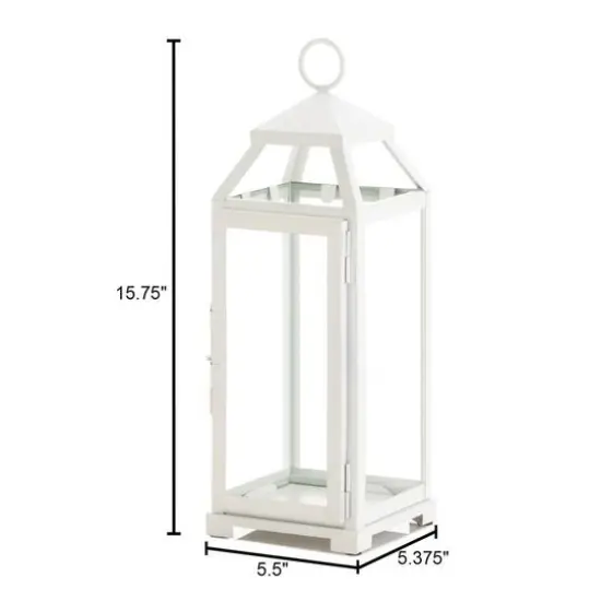 16" Country White Open Top Lantern {5}