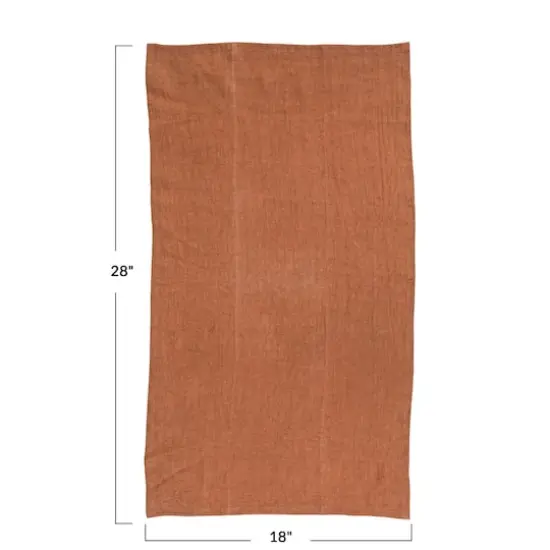 Hello Honey&reg; Stonewashed Linen Decorative Tea Towel Rust {5}
