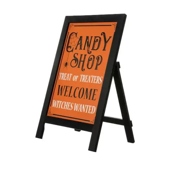 Glitzhome® 24" Halloween Wooden "Candy Shop" Standing Or Hanging Easel Sign {1}
