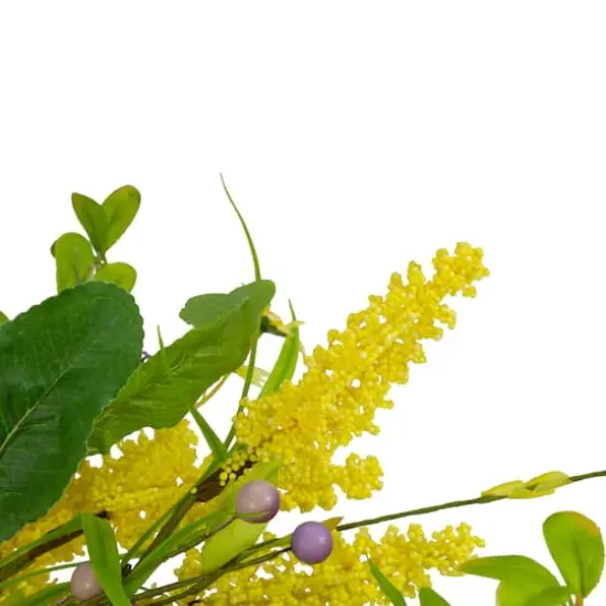 25" Yellow & Purple Daisy & Berry Floral Spring Wreath {5}