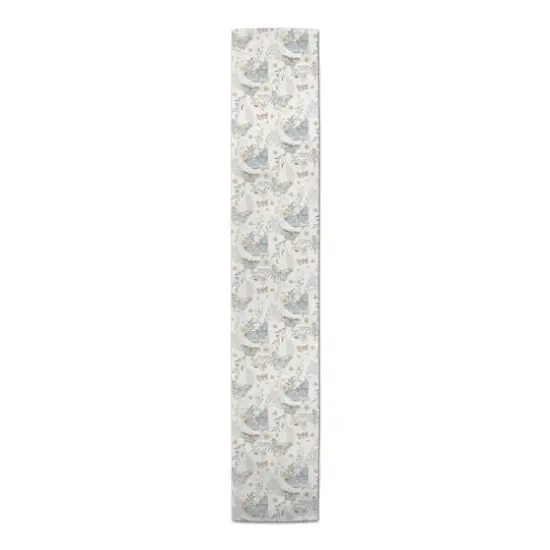 Butterflies Cotton Twill Runner White {4}
