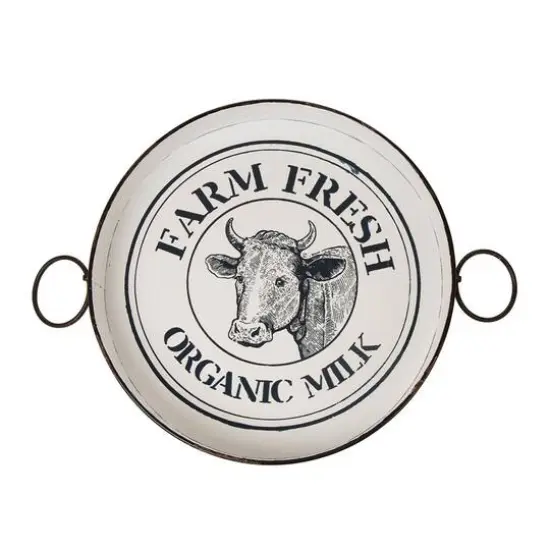 Glitzhome&reg; Farmhouse Enamel Metal Serving Table {4}