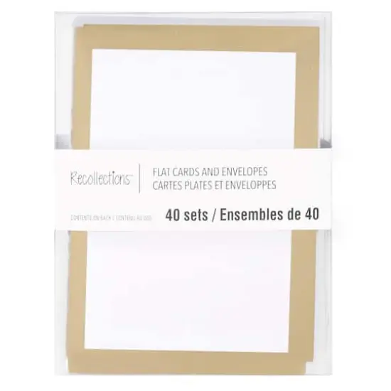 Flat Cards & Envelopes by Recollections&trade;, 3.5" x 4.87" Gold {1}