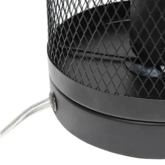 Simple Designs 13" Mesh Cylindrical Steel Table Lamp Black {10}