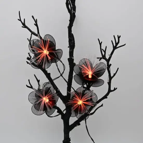 6ft. Black Flower Icon Fiber Optic String Lights by Ashland&reg; {3}