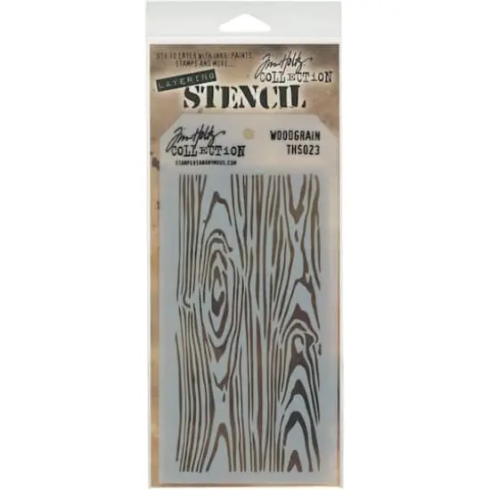 Stampers Anonymous Tim Holtz&reg; Woodgrain Layered Stencil, 4" x 8.5" {1}