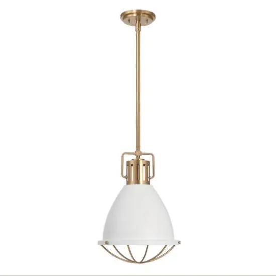 Hello Honey&reg; Kent Industrial Oversized Caged Metal Ceiling Light White/Gold {5}